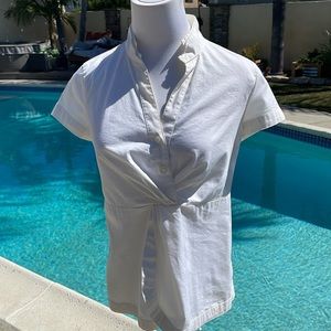 Ann Taylor Crisp White Blouse | Size 2P